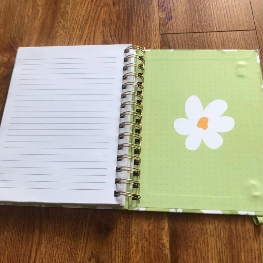 Blessed Green floral lined notebook